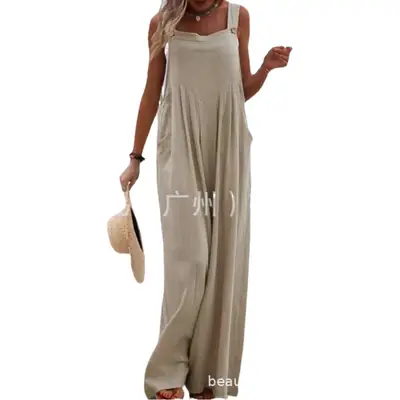 Women Green Ethnic Jumpsuit Wide Leg Pants Summer