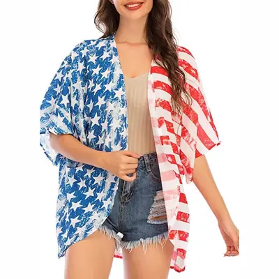 Women Printed Floral Shawl Sun Protection Summer Blouse