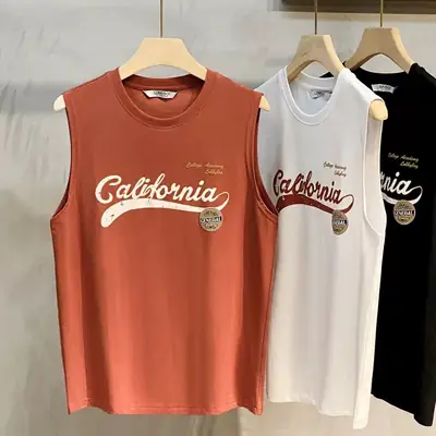 California Letter Sleeveless T-Shirt Vest Men