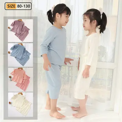 Light Blue 2-Piece Boy's Cotton Shorts Set
