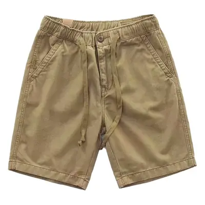 Men's Elastic Waist Casual Shorts Tan 2021