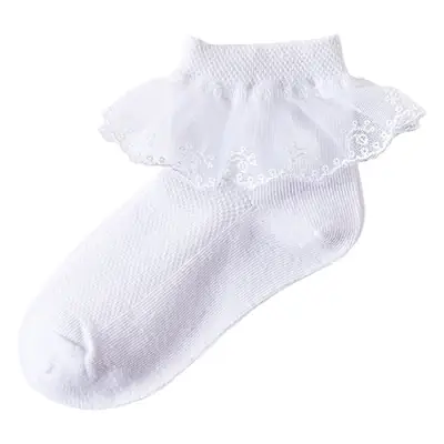 Girls Lace Socks Summer Breathable White