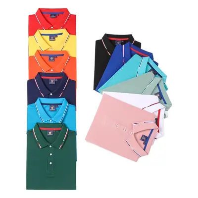 Men Black Polo T-Shirt with Red Embroidery