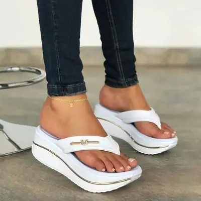 Women White Platform Sandals Summer Flip Flops