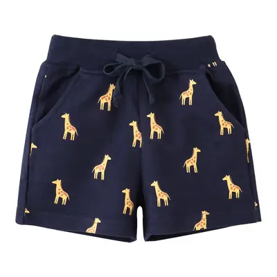 Cotton Camel Print Shorts for Kids Blue