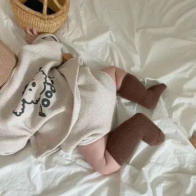 Baby Waffle Cardigan & Hip Pants Two-Piece Set