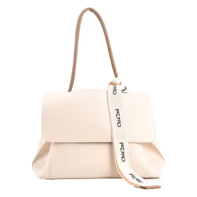 Women's Large Capacity Pure Leather Crossbody Bag Brown White