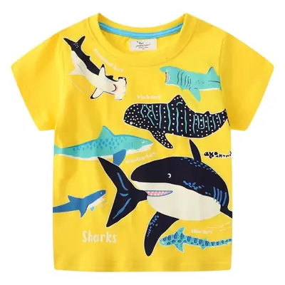Kids Shark Print T-Shirt 2025 Summer New