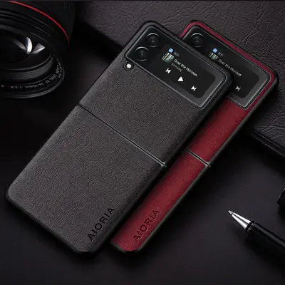 Samsung Z Flip3 5G Leather Anti-Fingerprint Case