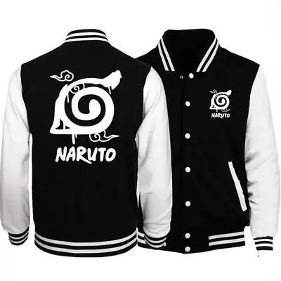 Naruto Black White Bomber Jacket One Size