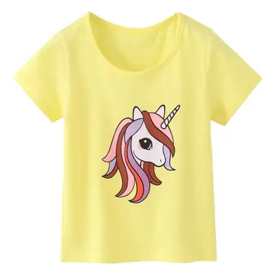 2024 Kids Unicorn T-Shirt Yellow Small Medium