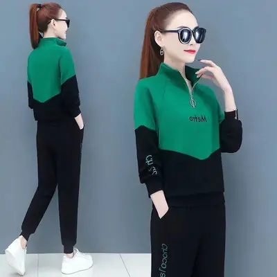 Women 2022 Red Black Slim Fit Track Suit Set