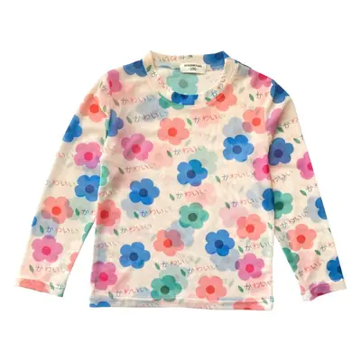 Girls Purple Floral Long Sleeve Sun Protection Top