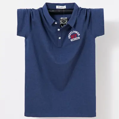Men's Blue Polo T-Shirt Plus Size Large
