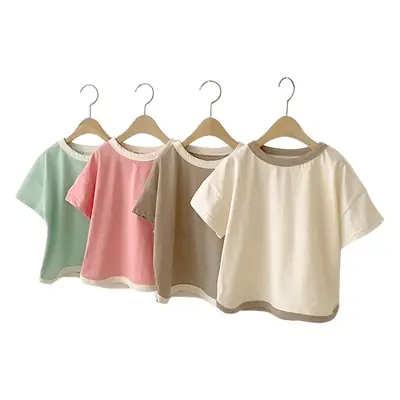 Children's Color-Blocked T-Shirt Summer Toddler Boys Girls