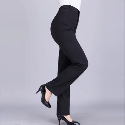 Black Professional Dress Pants Large Size for Women