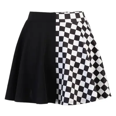 Cross-Border Black Checkered Skirt High Waist 2022