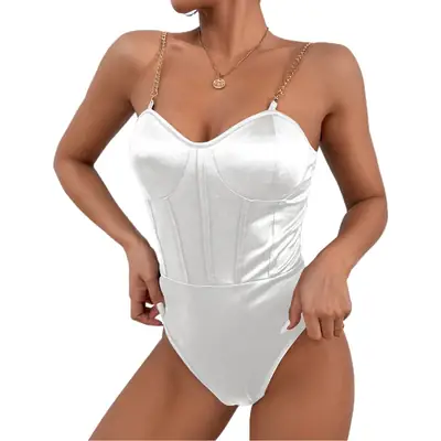 Black Crossbody Camisole Jumpsuit for Women
