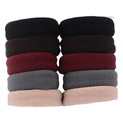 Knitted Hair Ties with Red, Black, Grey & Beige Colors