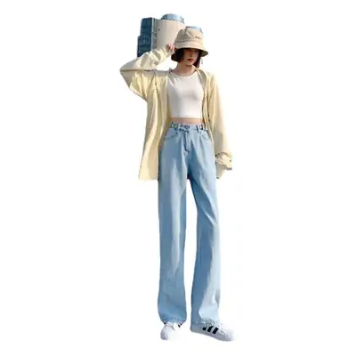 Women Wide Leg Jeans Spring 2022 Loose Slim Fit