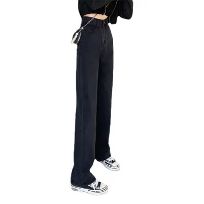Women Wide Leg Jeans Spring 2022 Loose Slim Fit
