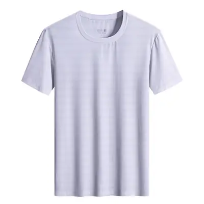Men's Ice Silk Short Sleeve T-Shirt Light Blue Large