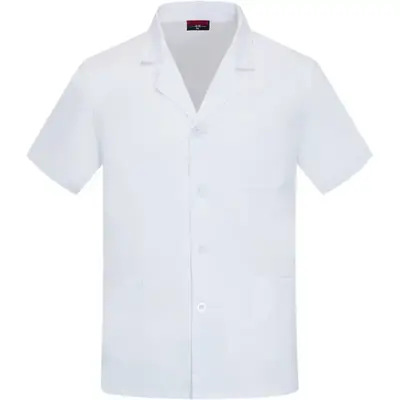 Men's White Kitchen Chef Shirt Thin Breathable Summer Wear