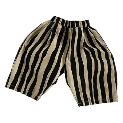 Vertical Striped Korean Style Shorts 2026 Summer Unisex Pure Cotton