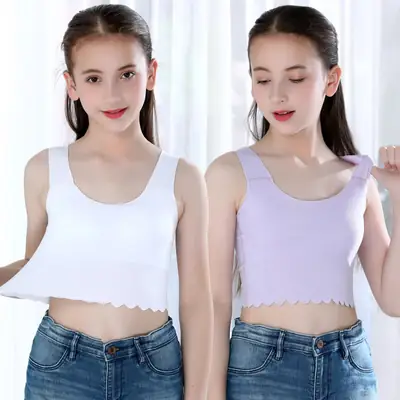 Traceless Girls Vest Underwear Purple Small