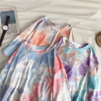 Thailand Hot-selling Tie-dye Short Sleeve T-shirt for Women