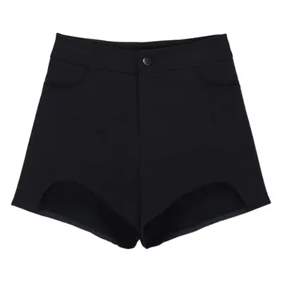 Black High Waist Slim Fit Shorts for Women Spring