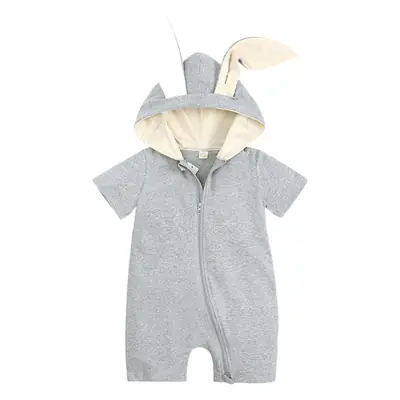 Baby Rabbit Ears Hooded Shorts Set Pink 0-2Y