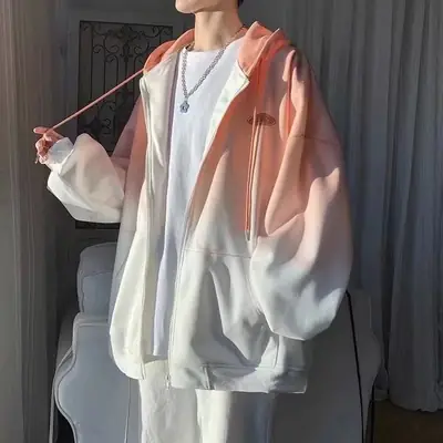 Men's Light Blue Japanese Style Hooded Cardigan Coat