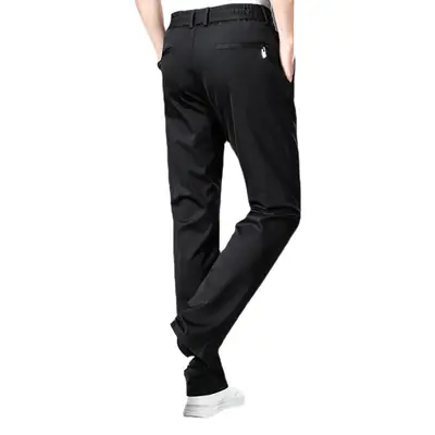 Men's Elastic Waistband Pants with Zip Pocket