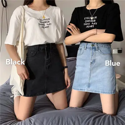 Women's Light Blue Denim High Waist Shorts