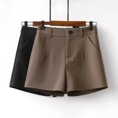 Women's Brown Slim Waist Shorts 2025