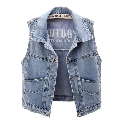 Women Denim Vest Cyber Waistcoat Top 2022
