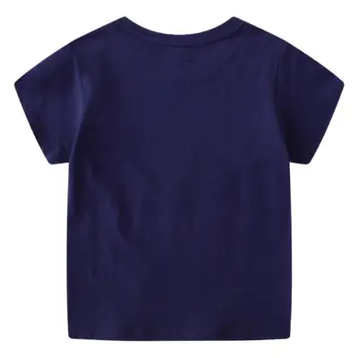 2025 Boys T-Shirt Navy Blue Short Sleeve