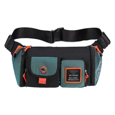 Men's Waterproof Military Style Crossbody Bag Black Orange