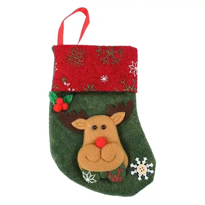 Christmas Red Socks with Santa Face Decor