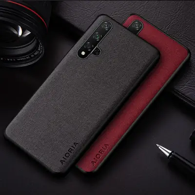 Huawei Honor 50 Mobile Phone Case Fleece Fabric Grey Red