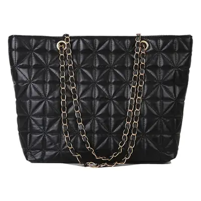 Rhombic Quilted Tan Shoulder Bag for Women