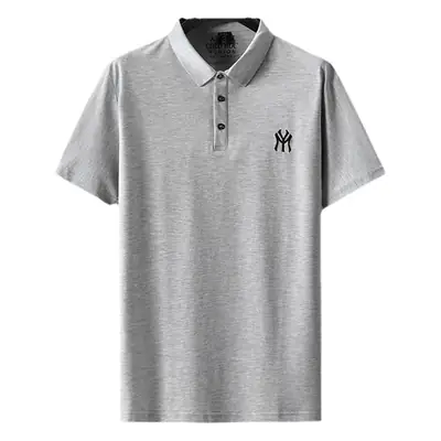 Men Grey Polo Shirt with Logo Large Size