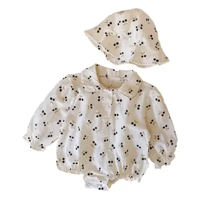 Newborn Baby Cotton Jumpsuit with Hat & Gloves