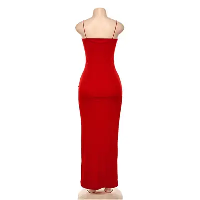 2022 Black Slim Split Sling Dress for Women