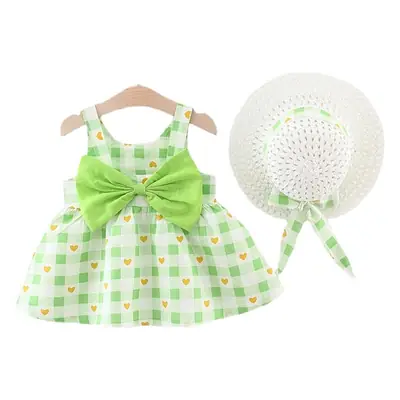 Baby Girl Red Checkered Bow Dress Cotton Princess Dress