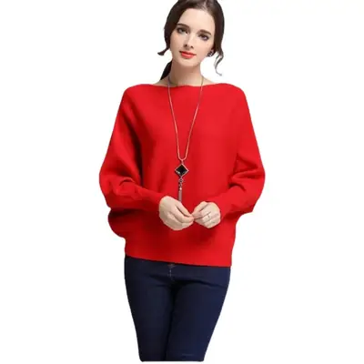 Women's Navy Dolman Sleeve Sweater Large