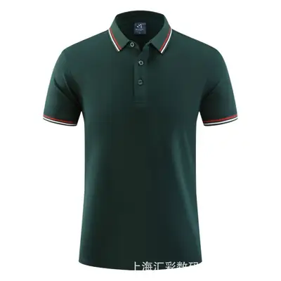 Men White Polo Shirt with Red Blue Trim