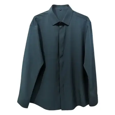 Men's Long Sleeve Black Shirt Casual Draped