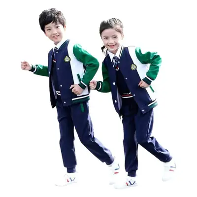 Kids British College School Uniform Green Blue 4Pc Set